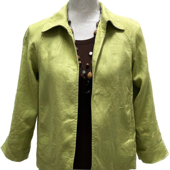 Talbots Petites 100% Pure Irish Linen Blazer - Picture 10 of 12